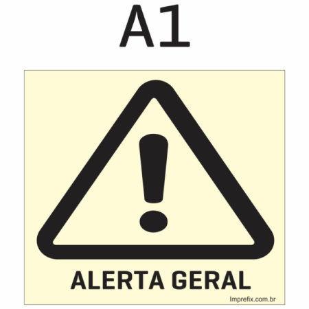 Placa Fotoluminescente A01 Sinalização de Alerta