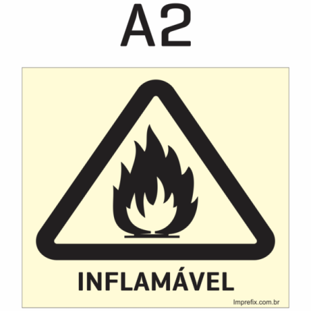 Placa Fotoluminescente A02 Sinalização de Risco de Incêndio