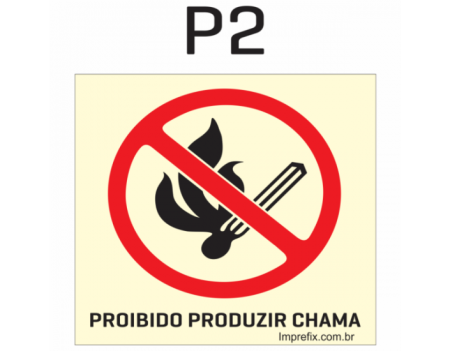 Placa Fotoluminescente P02 Sinalização de Proibição