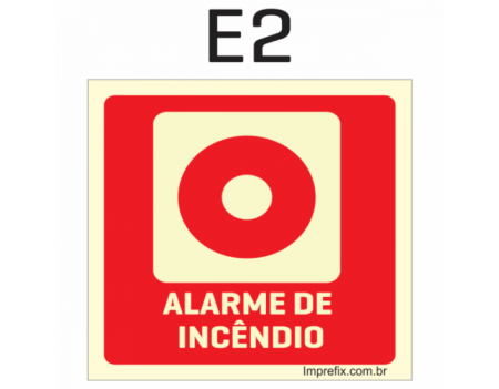 Placa Fotoluminescente E02 Equipamento – Botoeira de Alarme