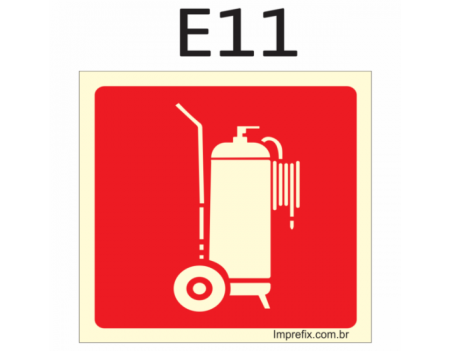 Placa Fotoluminescente E11 Equipamento – Extintor Tipo Carreta