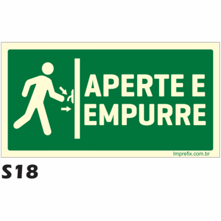 Placa Fotoluminescente S18 Rota de Fuga